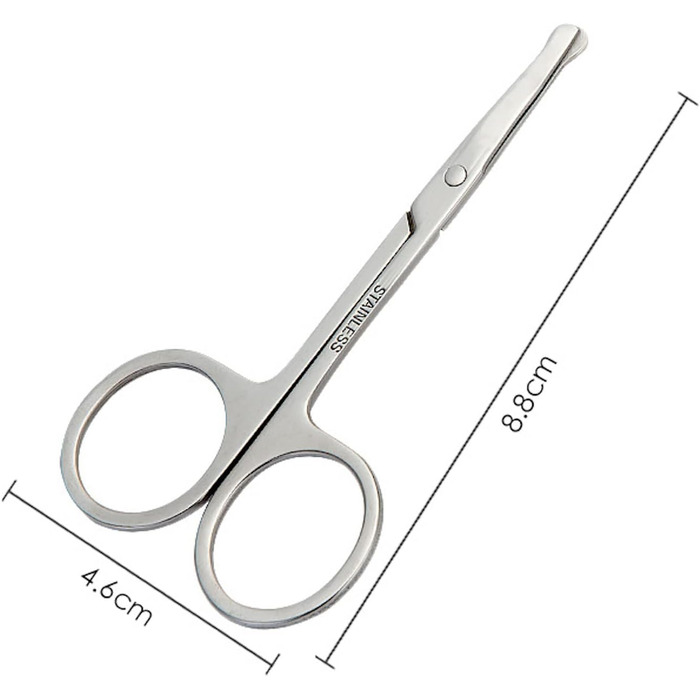 Фельшерська ножиці для собак та котів EWANTO: безпечна закруглена насадка, срібний колір, нержавіюча сталь