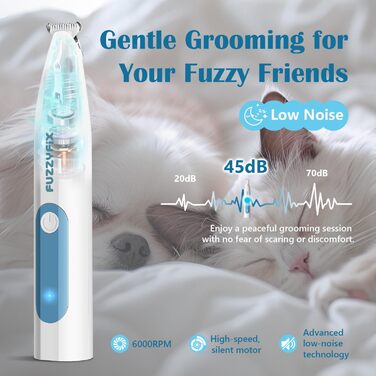 Професійна машинка для стрижки собак FuzzyFix, 2 швидкості, ергономічний дизайн, для собак та котів, для густого, довгого та кучерявого хутра (фіолетова)