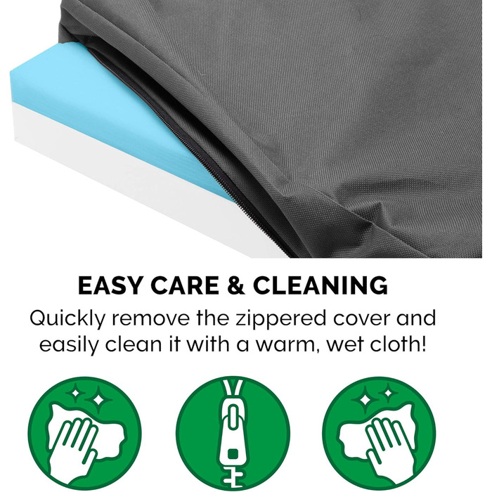 Гірчичне собаче ліжко Furhaven з охолоджуючим гелем, водовідштовхувальне, для собак середніх та великих порід (до 25 кг), знімний та пральний чохол, матеріал Oxford Polycanvas, розмір L (91 x 69 x 8 см)