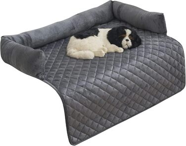 М'яке ліжко-софа для собак та котів з велюру, 75x75 см, сірий колір