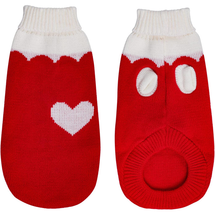 Пуловер для собак, рогатий, теплий, зимовий, для цуценят, на День святого Валентина, на Різдво, для котів та собак, розмір S (Small)