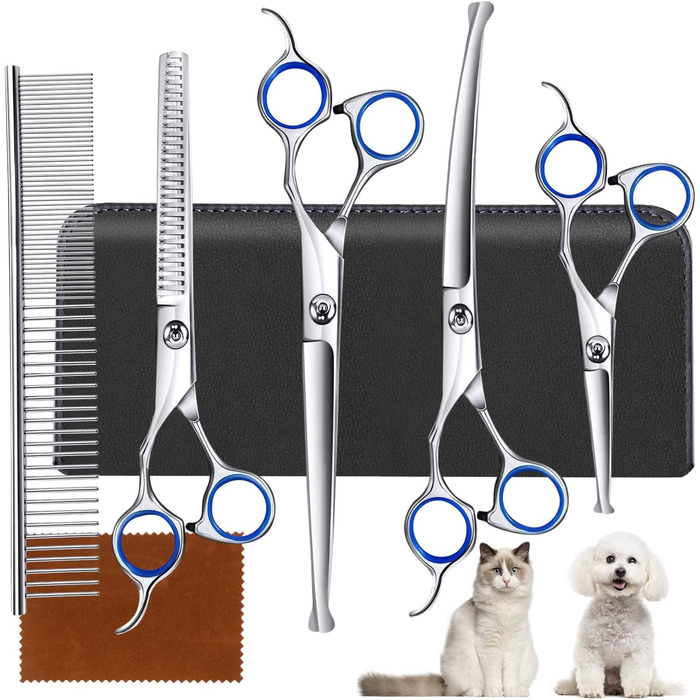 Набір для грумінгу собак: професійна шерстьрізка з нержавіючої сталі 4CR, гребінець, для догляду за шерстю