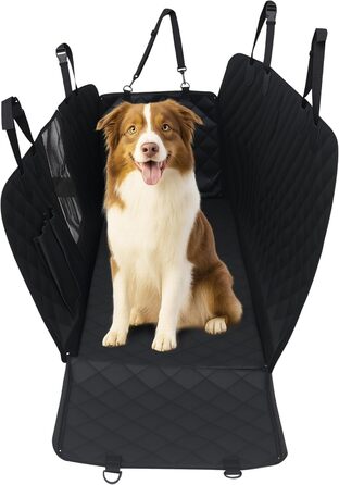 Захист для заднього сидіння автомобіля для собак, водовідштовхувальний, неслизький, з боковинами та оглядовим вікном, 137 x 147 см