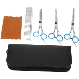 Набір професійних ножиць та гребінців для грумінгу собак та котів. Ергономічні ножиці та гребінці для точного стриження. Підходить для цуценят та дорослих тварин.