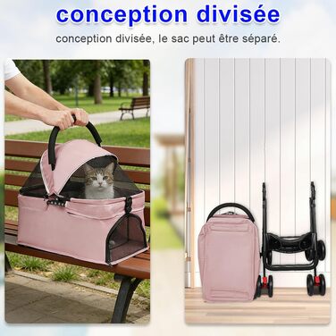 Дитяча коляска для собак та котів Homewell, складана, до 20 кг, рожева