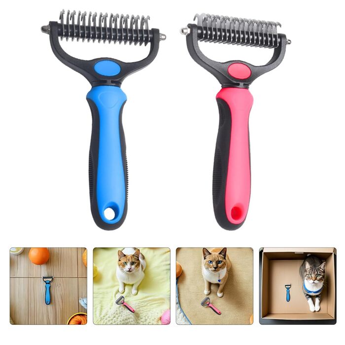 Набір гребінців для грумінгу тварин: видалення комах та розпушування шерсті для собак, кошенят та кішок