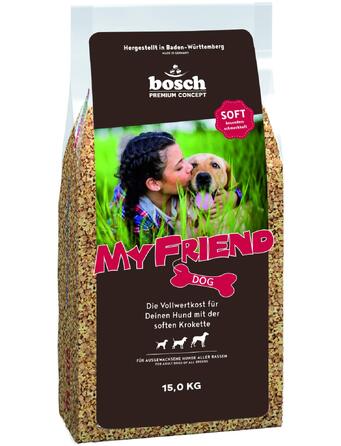 Повнораціонний корм для дорослих собак усіх порід Bosch My Friend Soft, м'які гранули, 15 кг