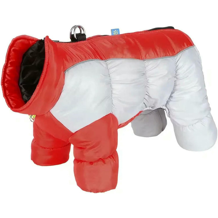 Тепла зимова куртка для собак, червона XXXL: ізольована, з високим коміром та світловідбиваючими елементами