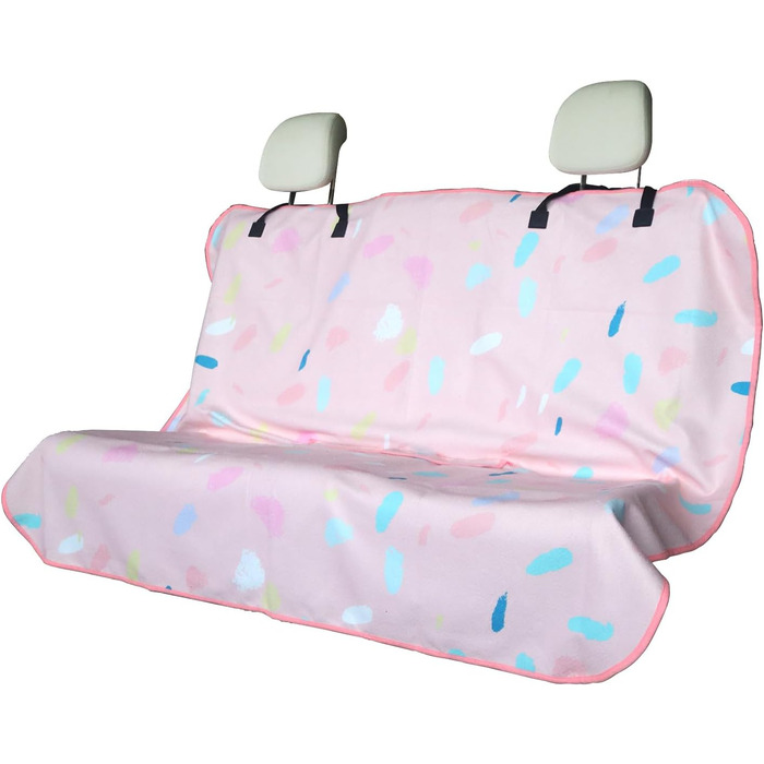 Чохол на сидіння заднього ряду для авто: універсальний, водонепроникний, для собак та дітей (рожева мармурова текстура)