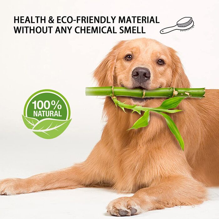 Набір для догляду за шерстю собак та котів: щітка з натуральної щетини та гребінець, 2 шт.