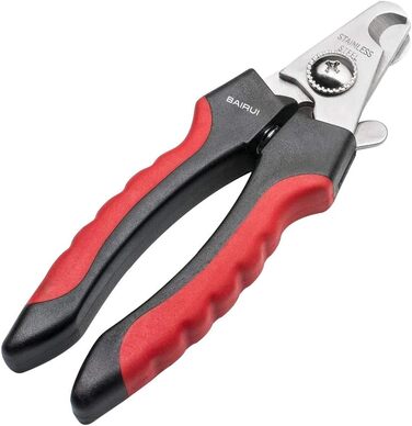Професійний кусачки для нігтів собак та котів BAIRUI з пилочкою (червоний)