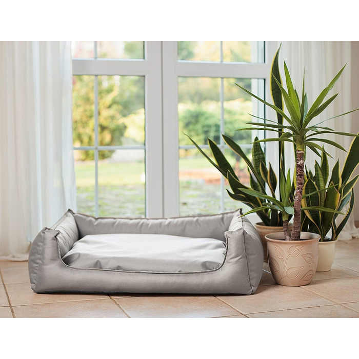 Лежанка для собак Juelle Pola - м'яке ліжко для великих собак, знімний чохол, прання в машині, пухнасте ліжко, собаче ліжко/софа, розмір L (100x80 см), колір: Темний м'ятний