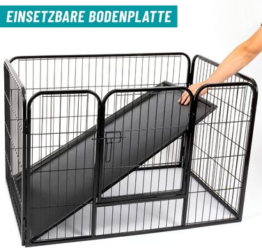 VOSS.PET Вольєр для цуценят XXL з ванною, огорожа для тварин, вольєр для дрібних тварин 108x73x70 см