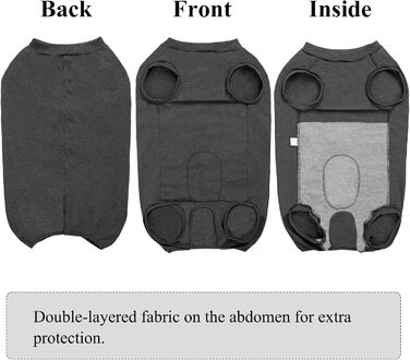 Післяопераційний боді для собак Cyponpy: захист від лизання та ран (L, сірий)