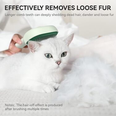 Щітка для котів Aumuca: для довгошерстих та короткошерстих, видаляє відмерле волосся, масажна, колір: лісовий зелений