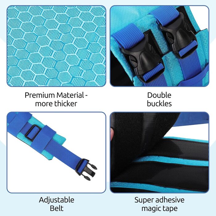 Жилет рятувальний для собак середнього розміру KONVINIT, XS-XXL, блакитний