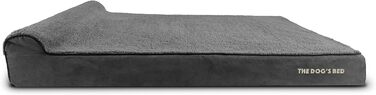 Ортопедичне ліжко для собак з меморі-піни, 162x111x15 см, сірий плюш