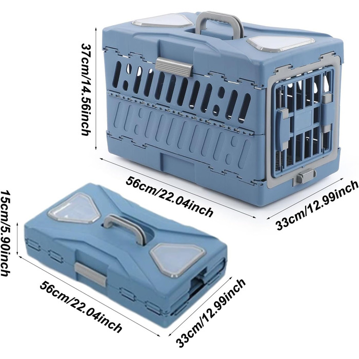 Транспортна переноска для котів та собак - складана, дихаюча переноска для подорожей | Підходить для кошенят, цуценят, перельотів, авто та кемпінгу