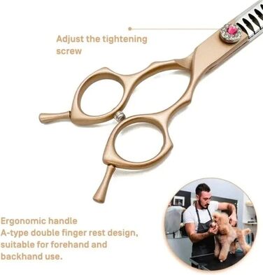 Ножиці для грумінгу собак і котів Floraslee - професійні ножиці для стрижки шерсті з регулюванням (тонкість 40-50%)