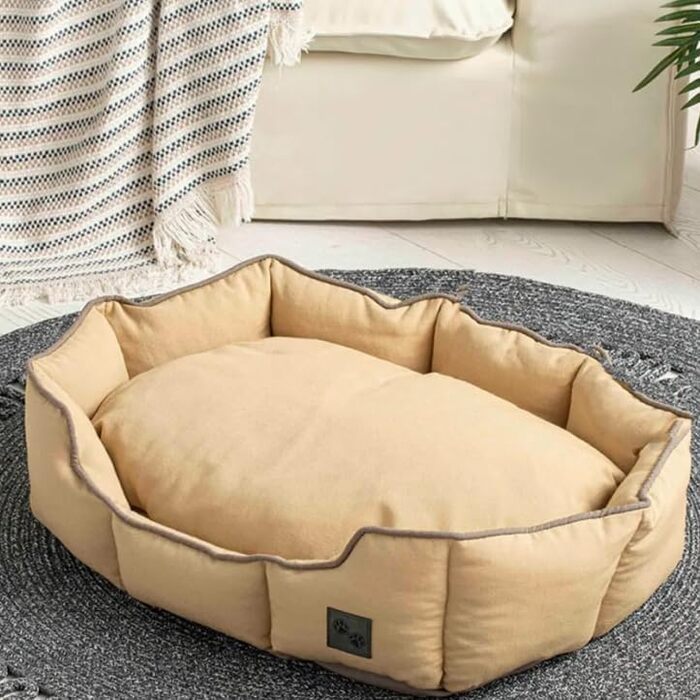 Ліжко для котів та собак English Home, 40x60x17 см, бежеве. Знімний чохол, машинне прання