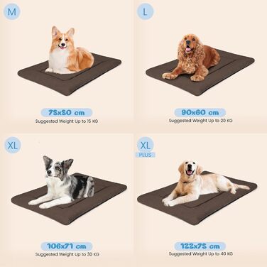 Крісло-лежанка для собак великих порід Baodan, 106x71 см, коричневе, з неслизьким дном