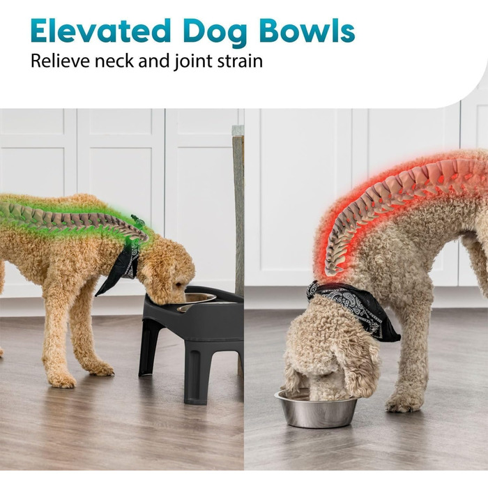 Підвищені годівниці для собак Iris Ohyama 2 шт. PEF-L, L29 x B57 x H31 см, складані, для здорового травлення