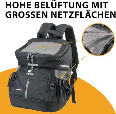 Рюкзак для собак та котів Ferplast Voyager M-L, чорний, до 10 кг, 29 x 21 x 36 см