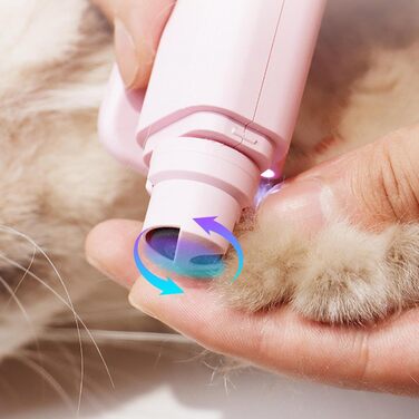 Триммер для нігтів собак з LED-підсвічуванням та акумулятором. Підходить для собак, цуценят. Рожевий колір.