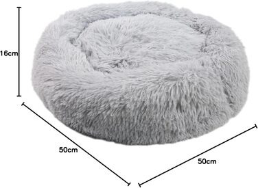 MEDISAFETY Крісло-лежанка для собак та котів Milou, м'яке, зручне, кругле, 50-80 см, кольори: світло-сірий, темно-сірий, бежевий, коричневий, розмір L