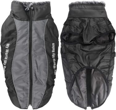 Теплий зимовий одяг для собак Idepet: водонепроникна куртка з світловідбиваючими елементами для собак середніх розмірів (6XL, сірий)