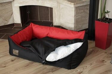 Крісло-лежанка для собак та котів Odol-Plu, 90x60 см, вологостійке, чорно-червоне