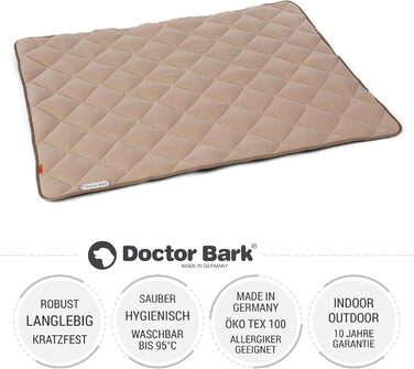 Флісова двостороння лежанка Doctor Bark для великих собак, золото-коричнева, 100x80 см, міцна, прати до 95°C