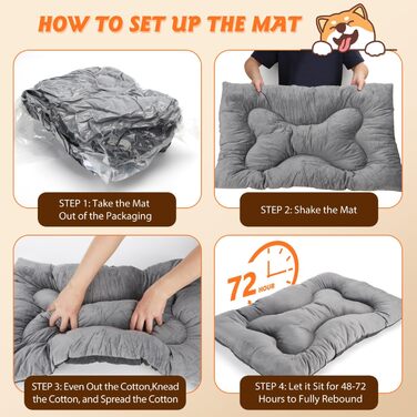 Nobleza Лежанка для собак великих порід, м'яка, нековзна, миється, дихаюча, 130x100x13 см, сіра