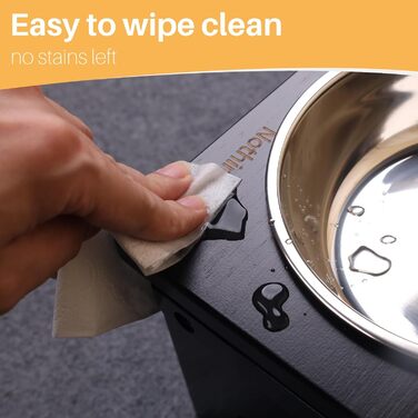 Підвищені годівниці для собак великих порід, годівниці на підставці, без розливання, годівниця для собак велика з 2 мисками з нержавіючої сталі (чорний) XL, висота 35.56 см, об'єм миски 48 oz (чорний)