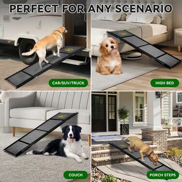 Рампа для домашніх тварин Hunderampe, 170 x 50 см, сіра, з антиковзким покриттям, до 70 кг, для автомобілів, вантажівок, SUV та сходів, легка алюмінієва конструкція