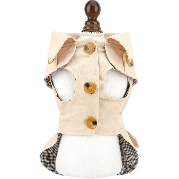 Тренч для собак PAIDEFUL, вітрова куртка-вестерн для дівчаток та хлопчиків, з поясом, для осені та зими, розмір S, колір хакі