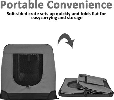 Транспортна переноска для собак PISPET - складана переноска з м'якою підкладкою, зручне собаче ліжко (80x55x55 см), антрацит-сірий