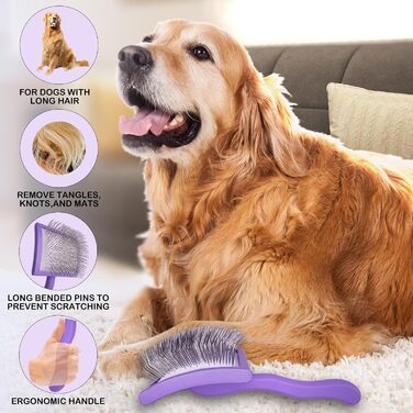 Щітка для вичісування шерсті Goldendoodle, Labradoodle, Пудель – набір для догляду за шерстю великих та середніх довгошерстих собак