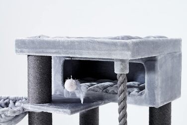 Дряпак Petrebels Turnpike XXL 200 см для великих котів, товсті стовпи Ø15 см, Maine Coon, сірий, 76x76x200 см