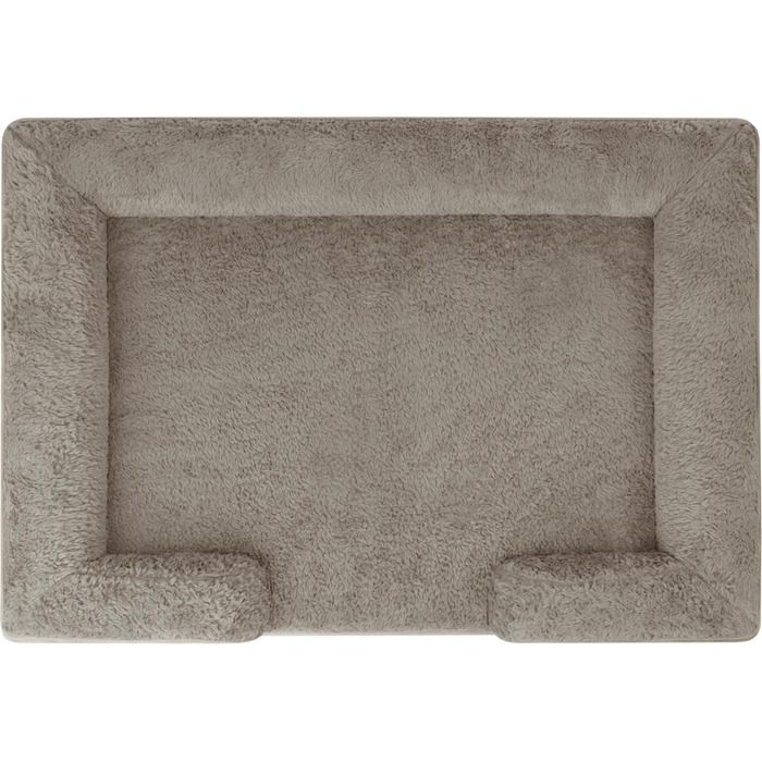 Ортопедичне собаче ліжко Normani для великих, середніх та маленьких собак - м'яке ліжко-диван з високим бортиком, колір бежевий, розмір 60x80x16 см