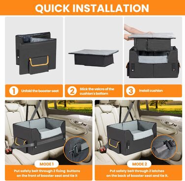 Автомобільний лежак для собак - чорний, 20 кг, M - універсальний, для переднього та заднього сидіння