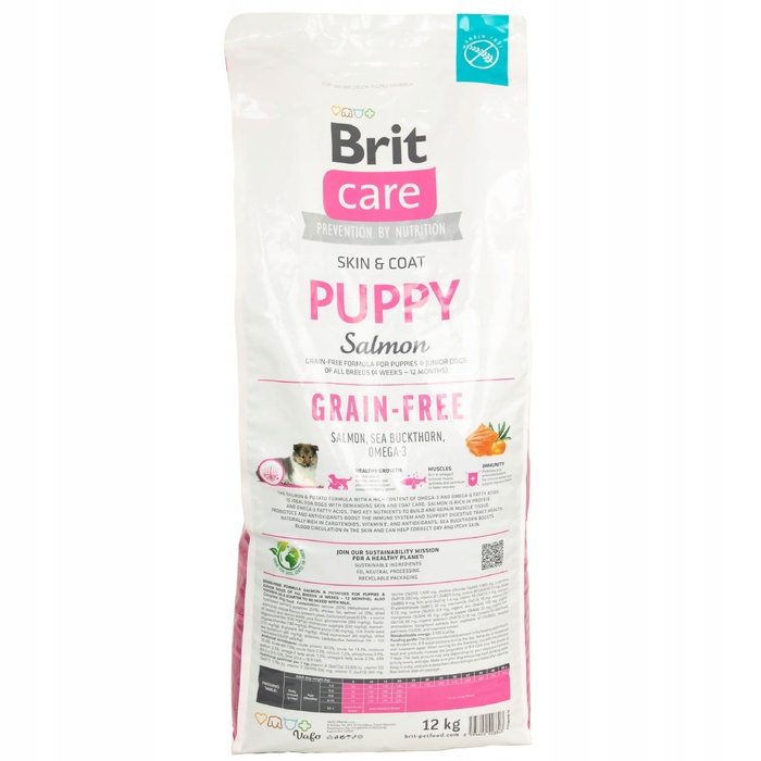Корм для цуценят BRIT Puppy з лососем, 12 кг
