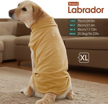 Теплий пуловер для собак Kuoser, розмір L, коричневий: м'який флісовий жилет для середніх собак