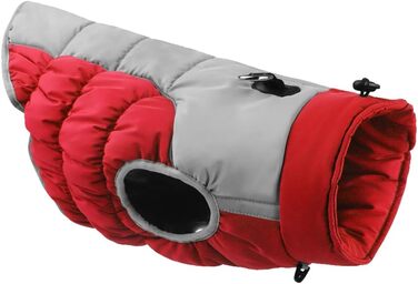 Водонепроникна куртка для собак на зиму: тепла, вітростійка, з D-кільцем та світловідбиваючими елементами. Підходить для собак маленьких та середніх порід (6XL), колір - червоний