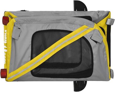 Причіп для велосипеда для собак жовтого та сірого кольорів Oxford-Gewebe та заліза, для собак та котів LH86839