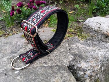 Собачий нашийник з м’якою підкладкою, регульований мартингейл, ширина 4 см, комфортний та легкий, для собак з обхватом шиї до 48 см і голови до 54 см, зупинка натягу 6 см, хромований