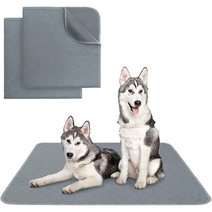 Підгузки для собак Kooltail - водонепроникні килимки для туалету, неслизькі пелюшки для цуценят, багаторазові пелюшки для вигулу собак, 86 x 26 см (2 шт.), сірий