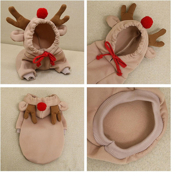 Теплий зимовий одяг для собак, милий халат для собак, худі з капюшоном, фліс, костюм для обіймів, куртка для Французького бульдога, Чихуахуа, одяг для собак, розмір (кава, M)