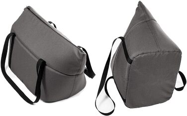 Трансформер для собак та котів (сірий), 34 x 22 x 26 см - переноска для цуценят та маленьких собак до 5 кг (плюшевий матеріал з буграми)