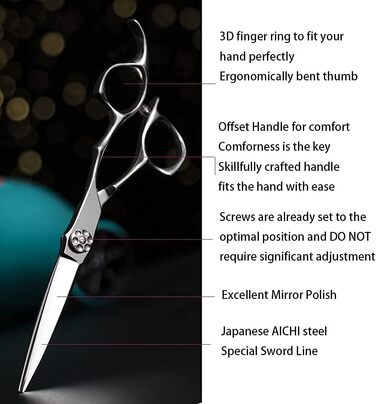 Професійні ножиці для стрижки волосся Aolanduo 6 дюймів - преміум сталь VG10, ергономічний дизайн, набір для перукарів та барберів, японська якість